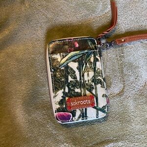 Sakroots Botanical Phone Wristlet - Green and Purple
